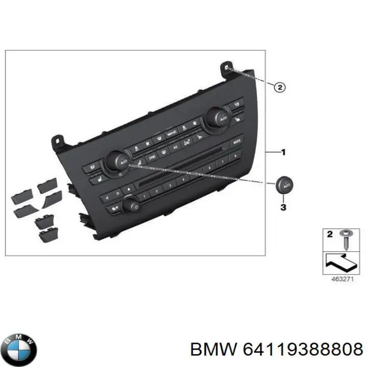 64119388808 BMW Unidade de controlo dos modos de aquecimento/condicionamento