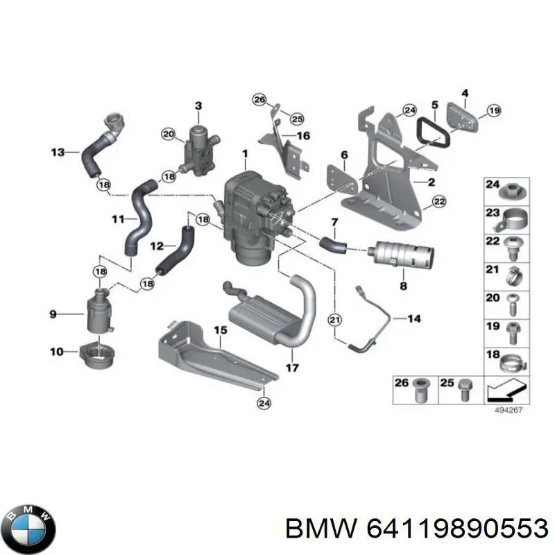 Válvula de regulação do fluido de esfriamento BMW 64129153079 preço, a partir de 117,48 USD