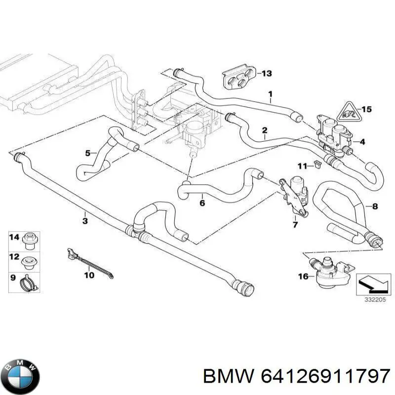 64126911797 BMW Válvula de forno (de aquecedor)