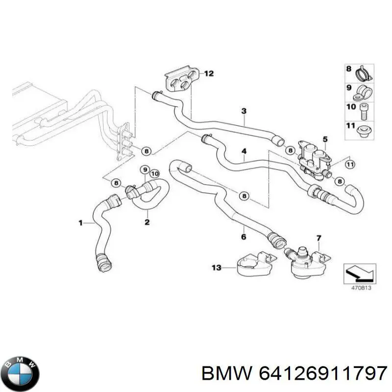 Válvula de forno (de aquecedor) BMW 64126911797 preço, a partir de 310,93 USD