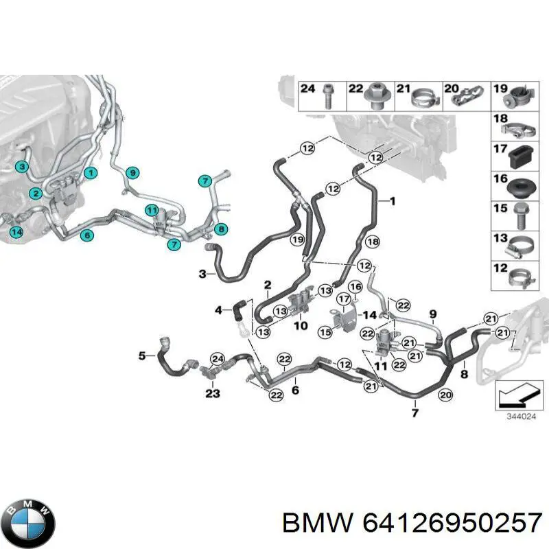 Válvula de regulação do fluido de esfriamento BMW 1147412194 preço, a partir de 58,00 USD