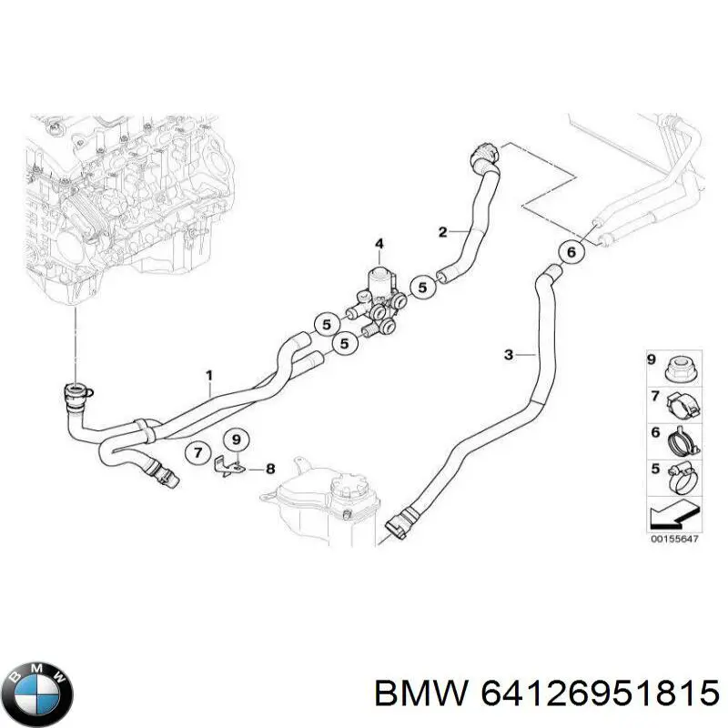 Válvula de forno (de aquecedor) para BMW 3  E90