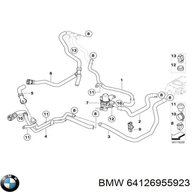 Mangueira (cano derivado) do sistema de esfriamento BMW 64126955923 preço, a partir de 63,07 USD