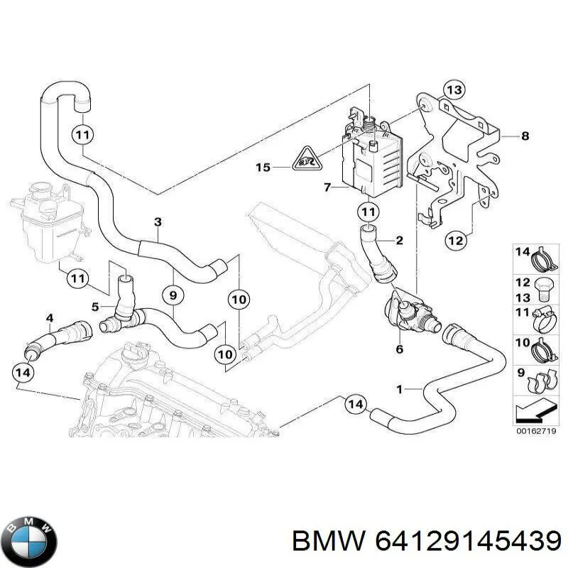 64129145439 BMW Aquecedor elétrico do fluido de esfriamento