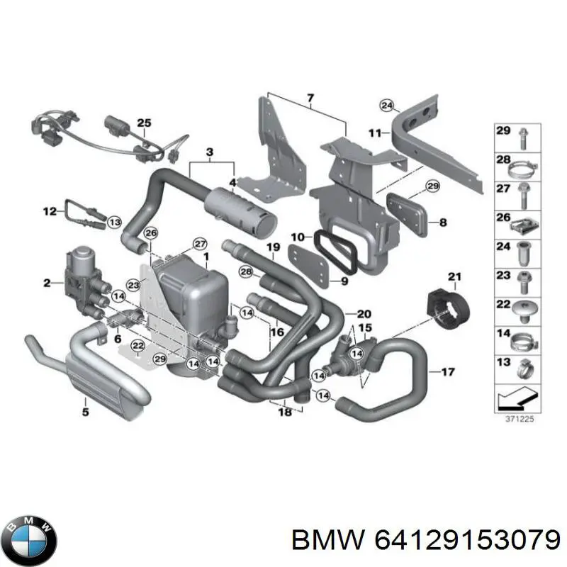 64129153079 BMW Válvula de regulação do fluido de esfriamento