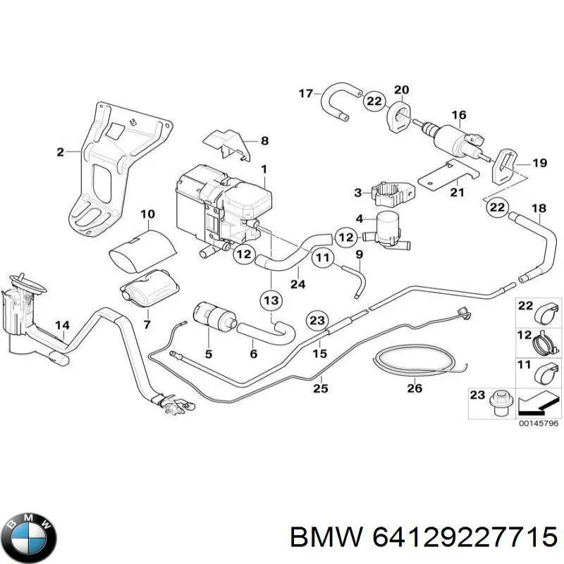 64129227715 BMW Bomba de água (bomba) de esfriamento, adicional elétrica