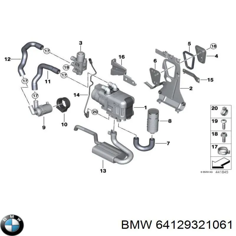 64129321061 BMW Calorífero autônomo