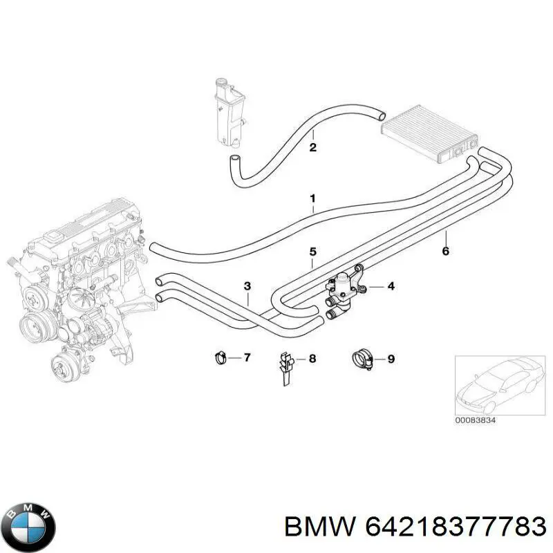 Mangueira (cano derivado) do sistema de esfriamento BMW 64218377783 preço, a partir de 21,48 USD