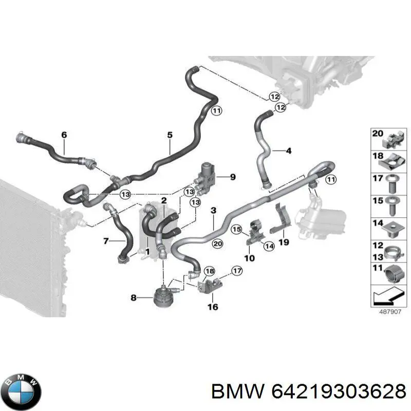 64219303628 BMW Consola de bomba da Direção hidrâulica assistida
