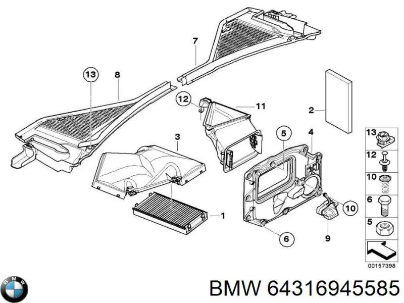Filtro de salão 64316945585 BMW