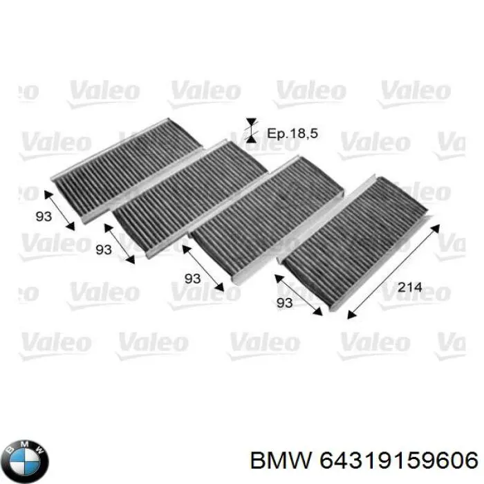 64319159606 BMW Filtro de salão