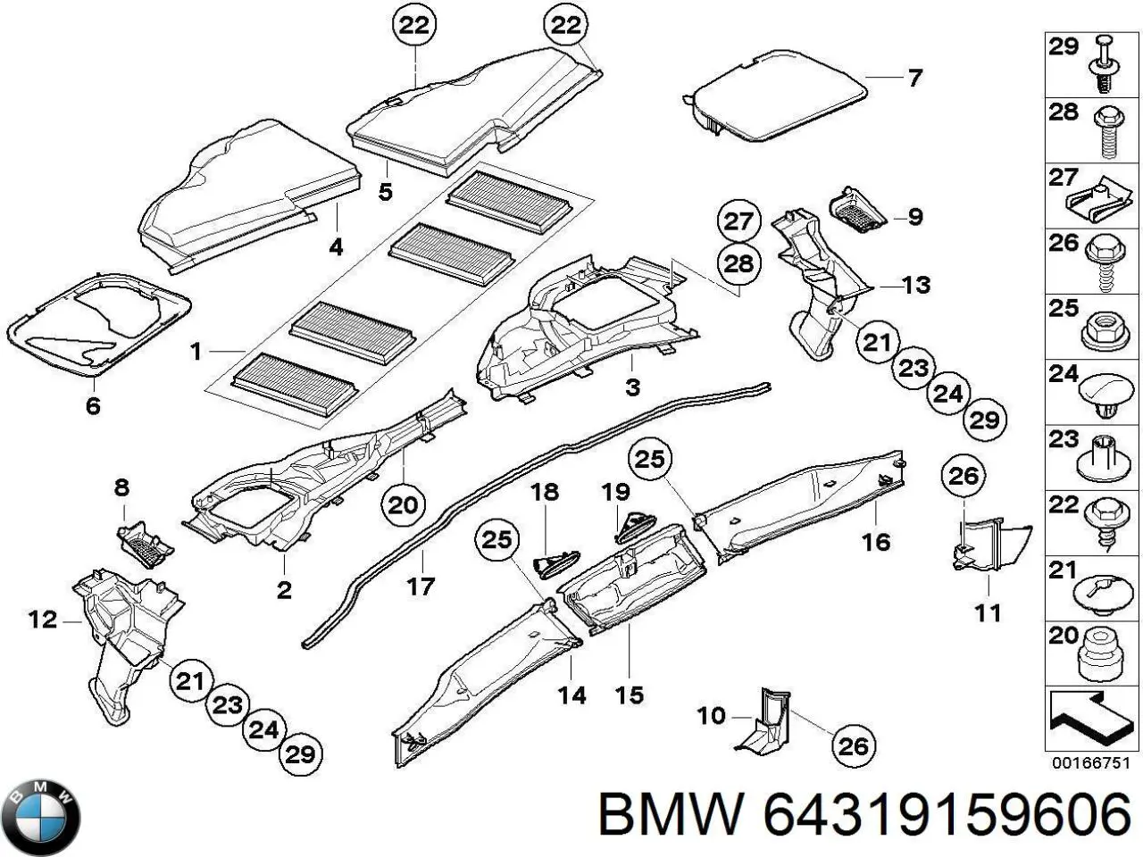 64319159606 BMW Filtro de salão