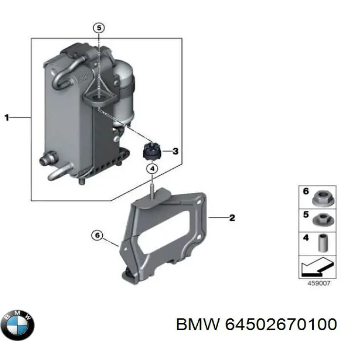 Compre 64502670100 BMW Radiador de aparelho de ar condicionado
