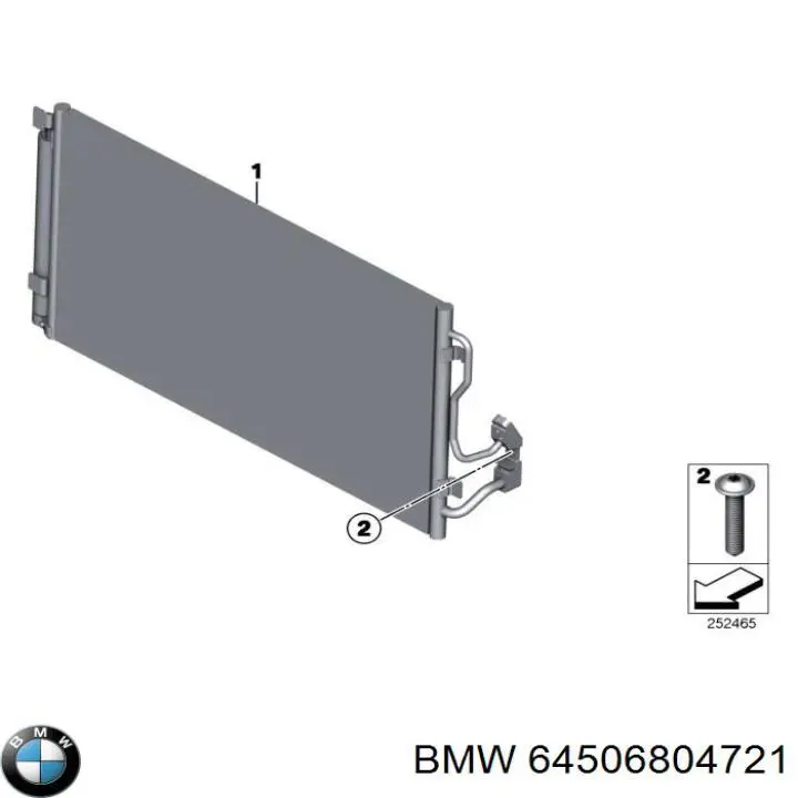 64506804721 BMW Radiador de aparelho de ar condicionado