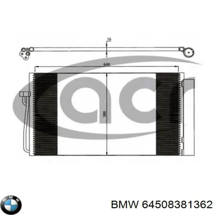 64508381362 BMW Radiador de aparelho de ar condicionado