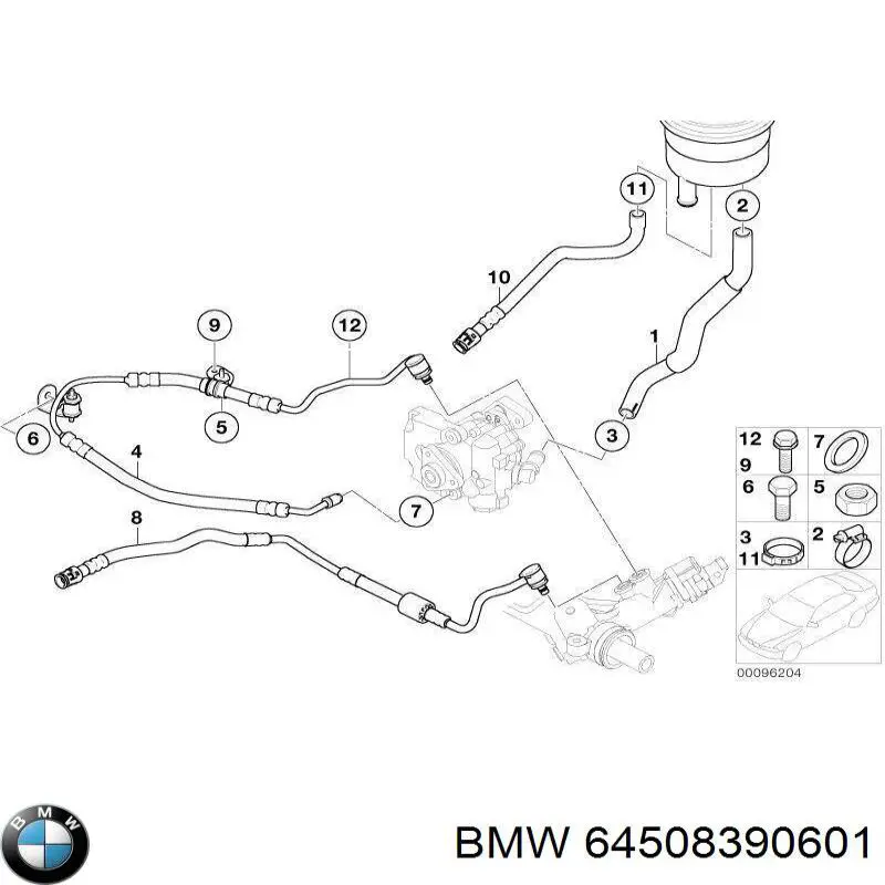 64508390601 BMW Vedante anular de tubo de aparelho de ar condicionado
