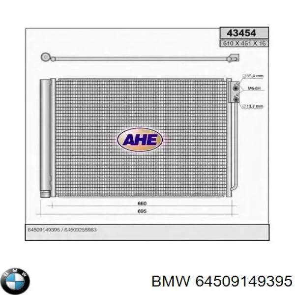 Compre 64509149395 BMW Radiador de aparelho de ar condicionado