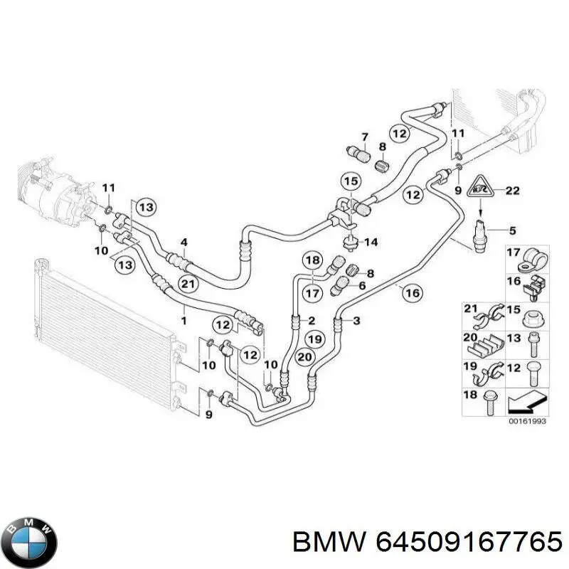 Mangueira de aparelho de ar condicionado, desde o radiador até o vaporizador BMW 64509167765 preço, a partir de 129,40 USD