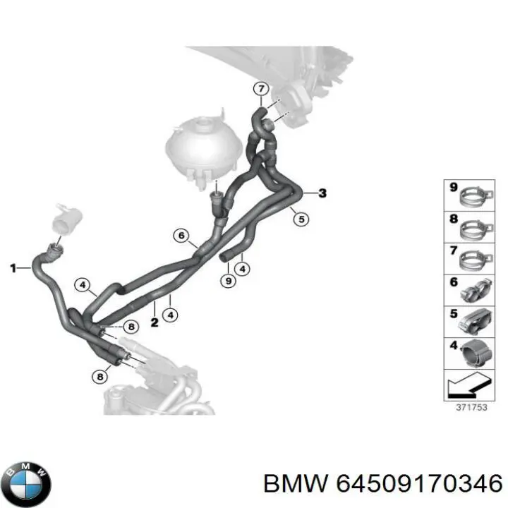  BMW 64509170346 preço, a partir de 64,44 USD