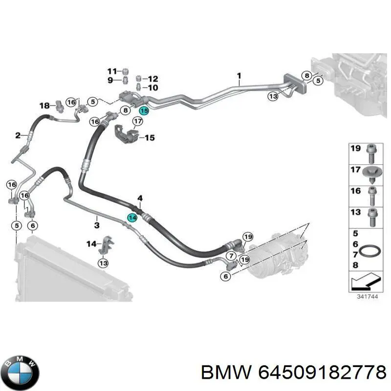Mangueira de aparelho de ar condicionado, desde o vaporizador traseiro até o compressor BMW 64509182778 preço, a partir de 131,10 USD