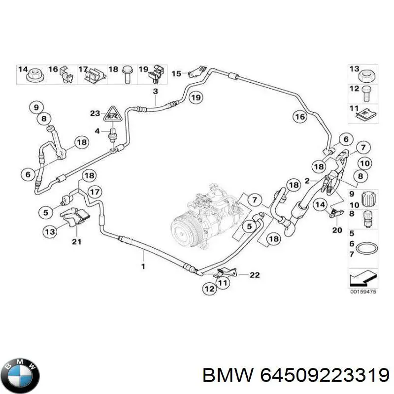 Mangueira de aparelho de ar condicionado, desde o compressor até o radiador BMW 64509223319 preço, a partir de 119,18 USD
