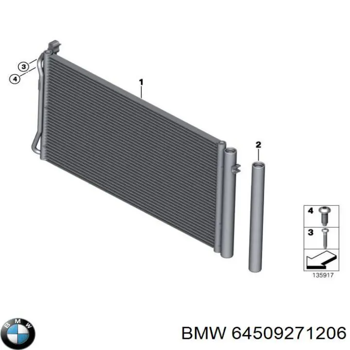 64509271206 BMW Radiador de aparelho de ar condicionado