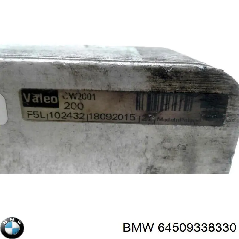 Radiador de aparelho de ar condicionado BMW 64509338330 preço, a partir de 279,07 USD