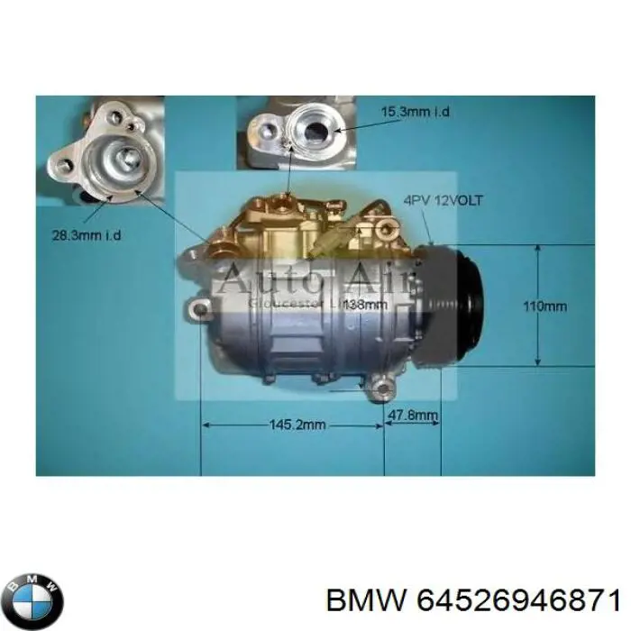 Compressor de aparelho de ar condicionado BMW 64526946871 preço, a partir de 308,54 USD