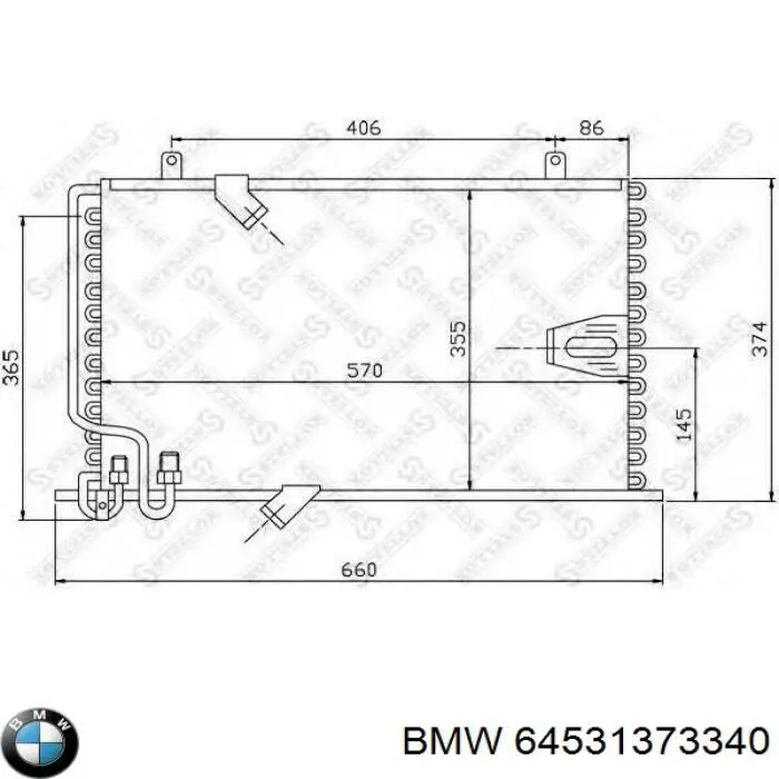 Radiador de aparelho de ar condicionado BMW 5  E28