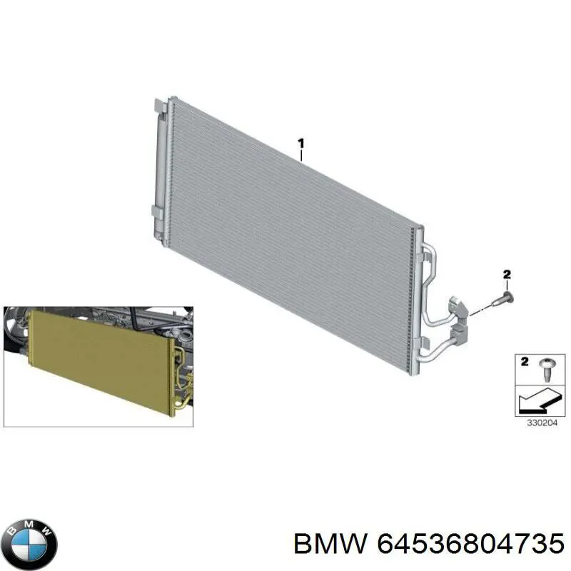 64536804735 BMW Radiador de aparelho de ar condicionado