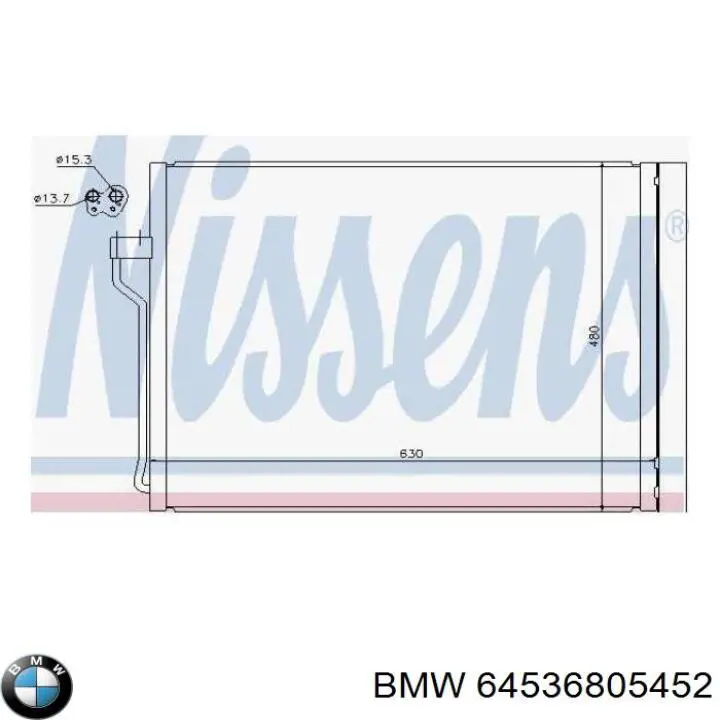 Radiador de aparelho de ar condicionado BMW 64536805452 preço, a partir de 115,15 USD