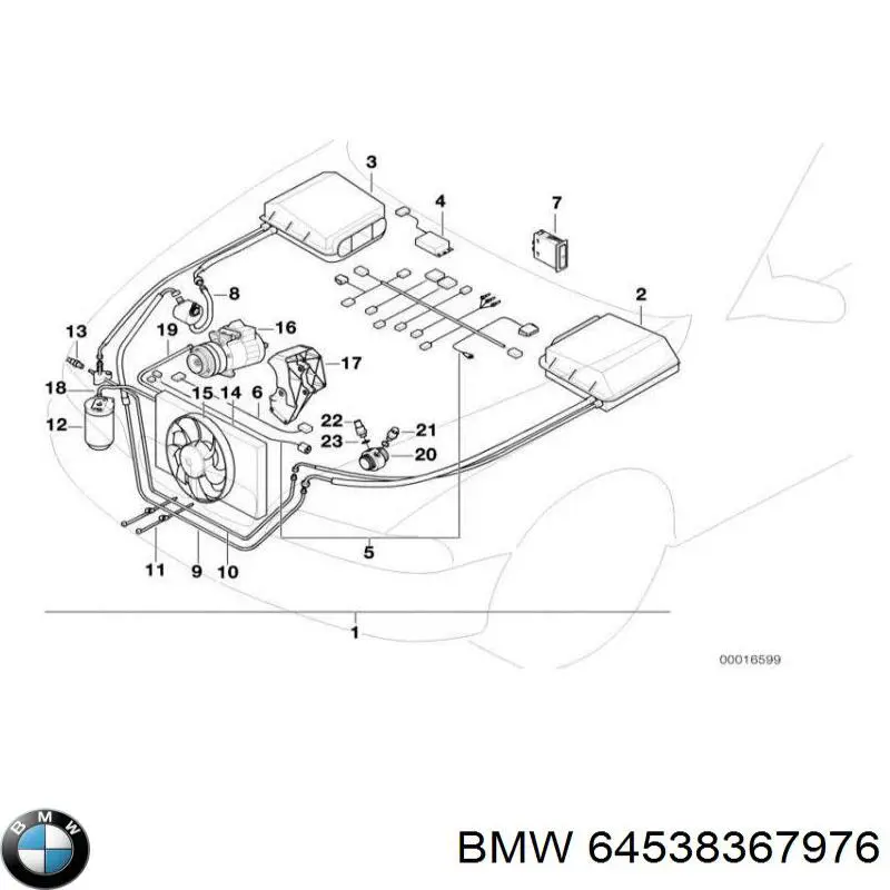Compre 64538367976 BMW Mangueira de aparelho de ar condicionado, desde o radiador até o secador