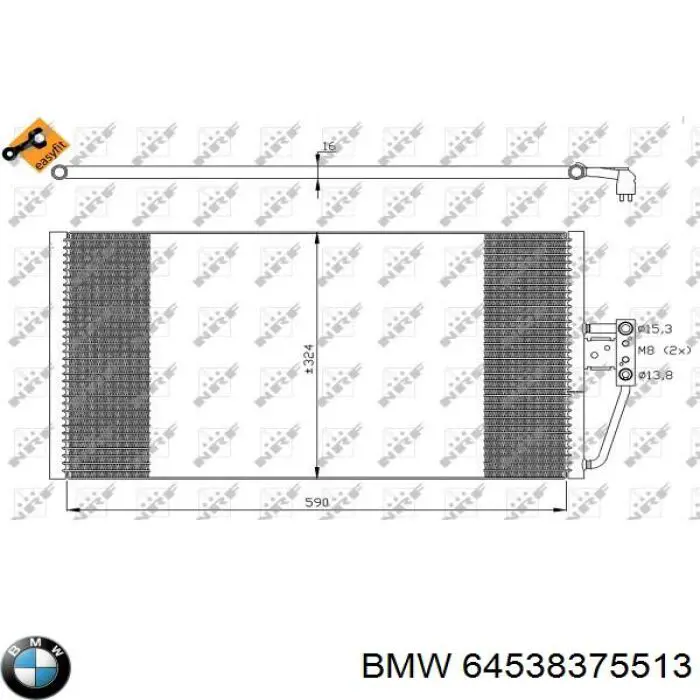 Compre 64538375513 BMW Radiador de aparelho de ar condicionado