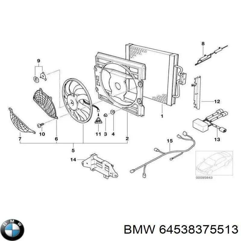 64538375513 BMW Radiador de aparelho de ar condicionado