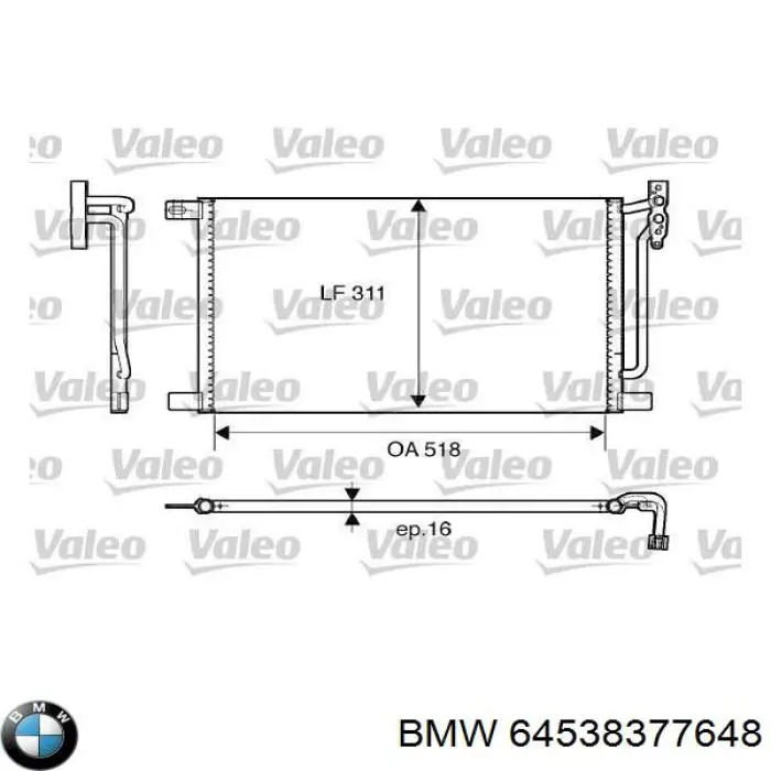 Compre 64538377648 BMW Radiador de aparelho de ar condicionado