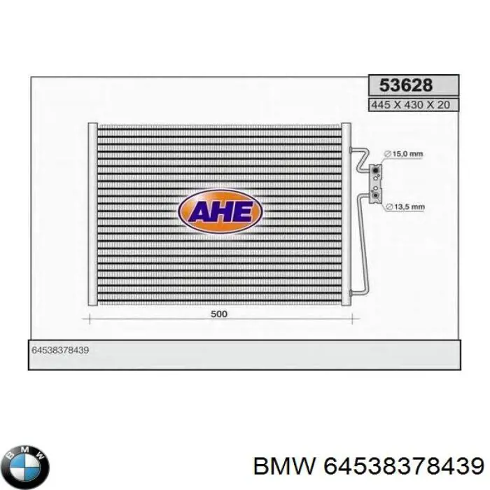Compre 64538378439 BMW Radiador de aparelho de ar condicionado