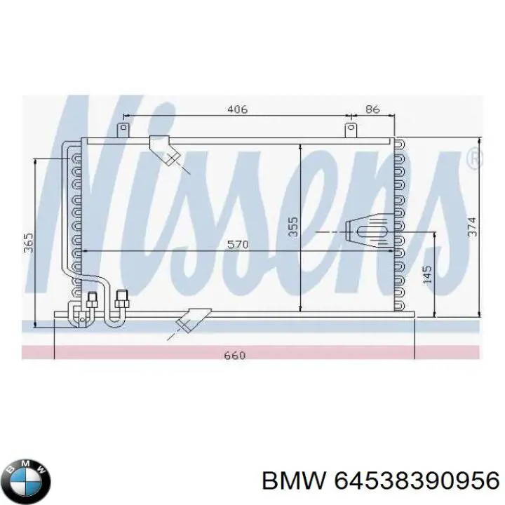 Compre 64538390956 BMW Radiador de aparelho de ar condicionado