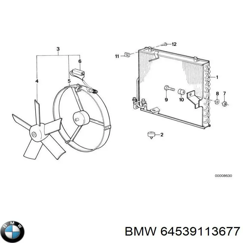 Compre 64539113677 BMW Radiador de aparelho de ar condicionado