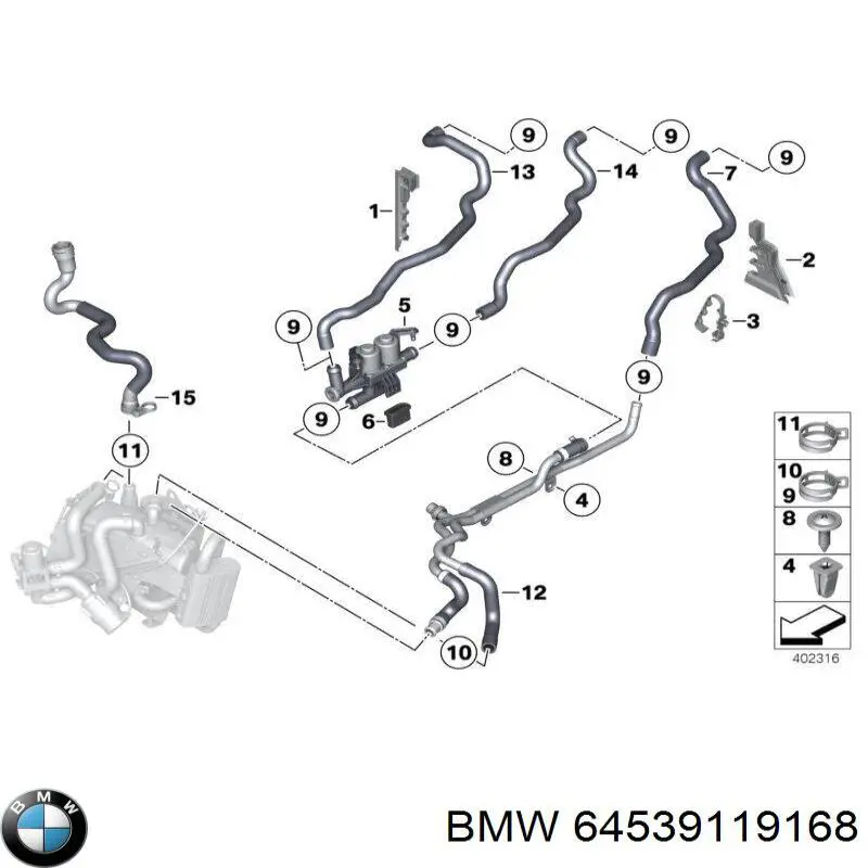 Mangueira do radiador de aquecedor (de forno), fornecimento BMW 64539119168 preço, a partir de 39,96 USD