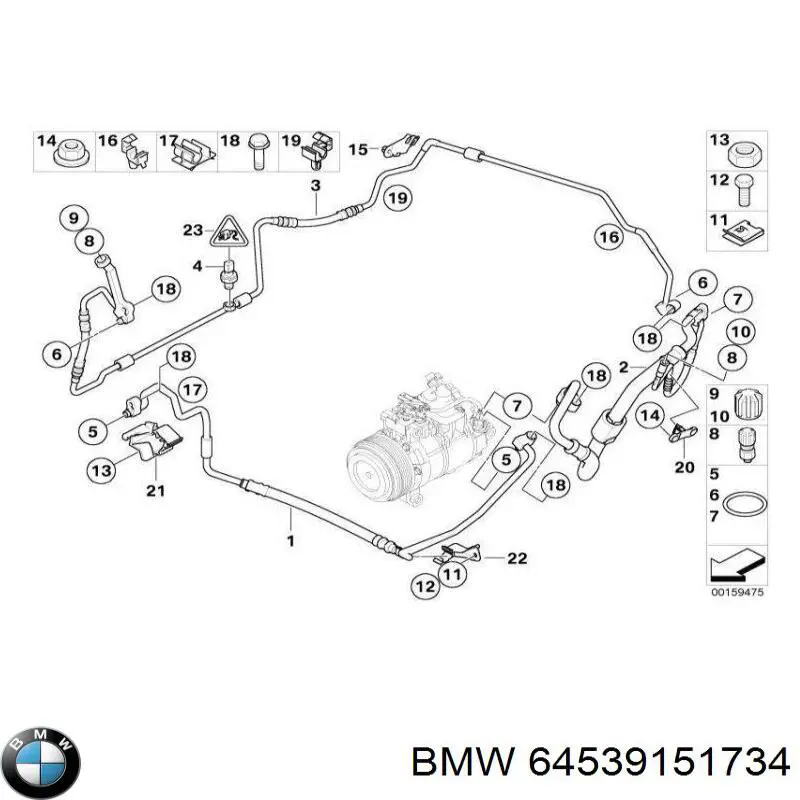 Mangueira de aparelho de ar condicionado, desde o radiador até o vaporizador BMW 64539151734 preço, a partir de 97,05 USD