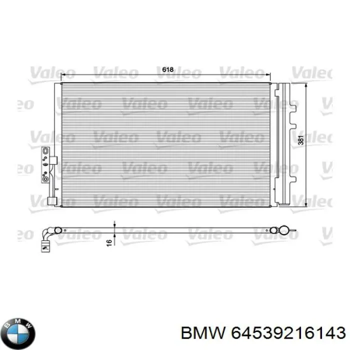 Radiador de aparelho de ar condicionado BMW 64539216143 preço, a partir de 137,91 USD