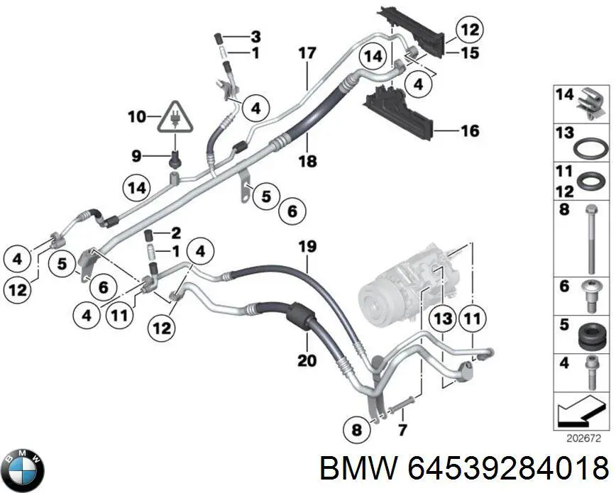 64539284018 BMW Anel de tubo de admissão do silenciador