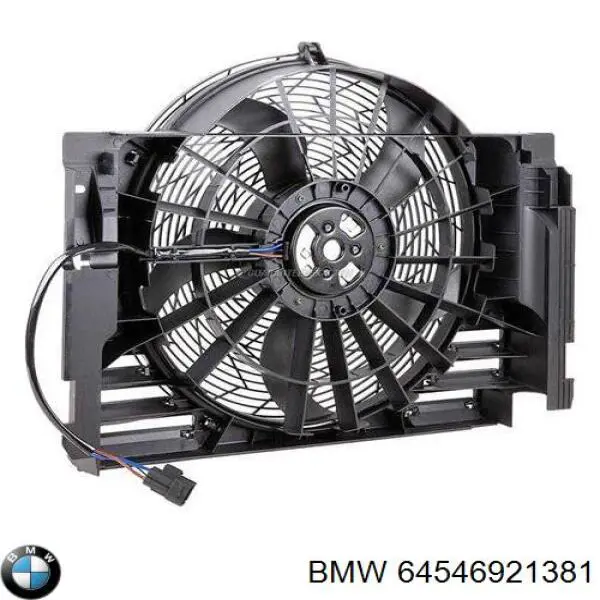 64546921381 BMW Difusor do radiador de aparelho de ar condicionado, montado com roda de aletas e o motor