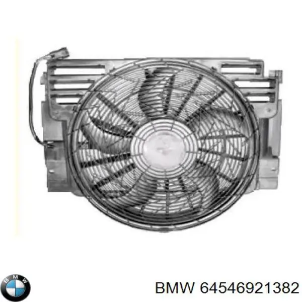 64546921382 BMW Difusor do radiador de aparelho de ar condicionado, montado com roda de aletas e o motor