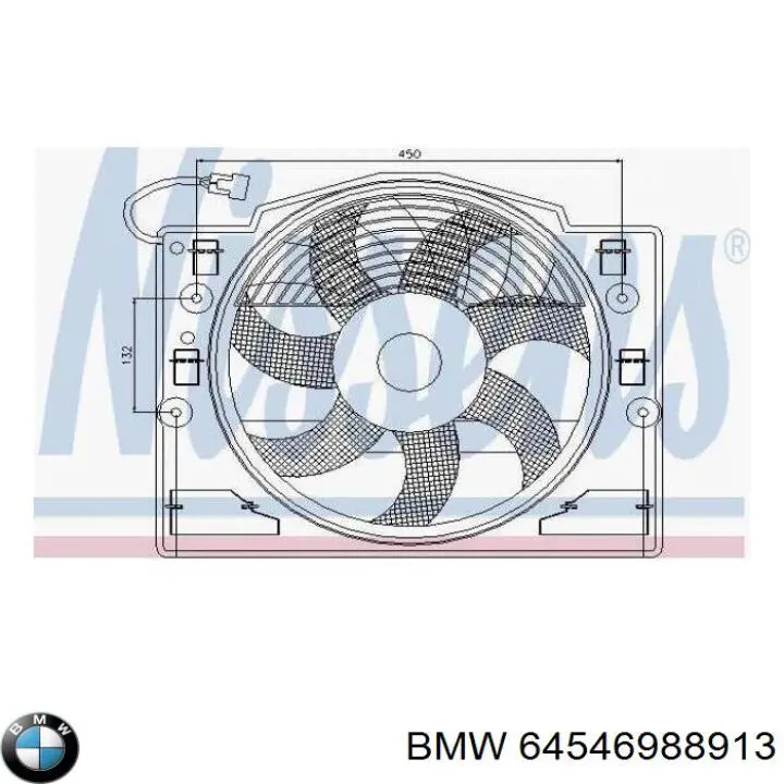 Compre 64546988913 BMW Difusor do radiador de esfriamento, montado com motor e roda de aletas