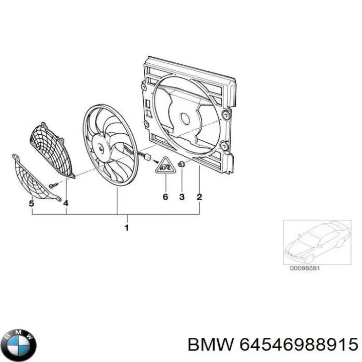 Compre 64546988915 BMW Ventilador (roda de aletas) do radiador de esfriamento