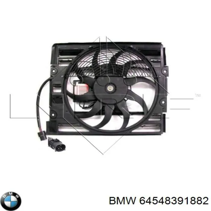 Compre 64548391882 BMW Difusor do radiador de esfriamento, montado com motor e roda de aletas