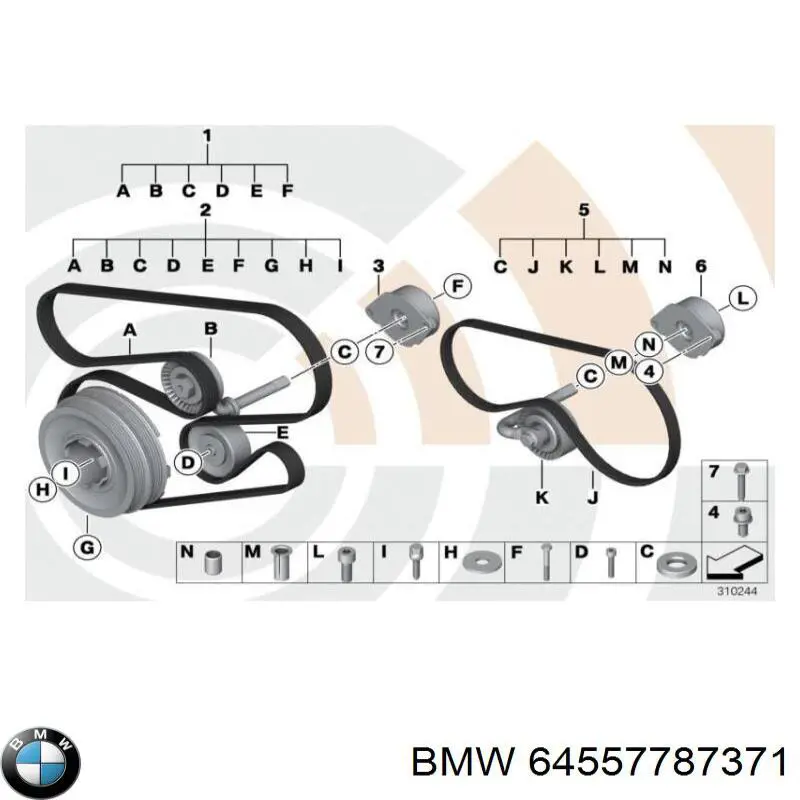 Compre 64557787371 BMW Reguladora de tensão da correia de transmissão