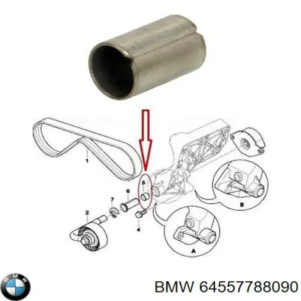 64557788090 BMW Bucha de amortecedor de reguladora de tensão da correia de transmissão
