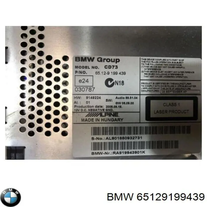 Compre 65129187108 BMW Aparelhagem de som (rádio AM/FM)